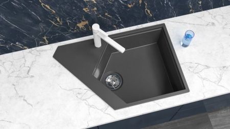 Кухонная мойка KitKraken River Graphite 77 Темно-серая, артикул K-775.7024