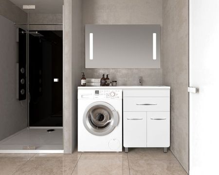 Тумба напольная "ВаЛеРо 60", Даллас 120, Люкс белая, PLUS, артикул ЛС-00000578