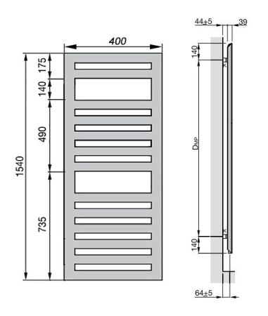Водяной полотенцесушитель Zehnder Metropolitan Spa MET-150-040 Белый, артикул MET-150-040