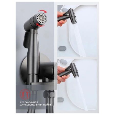 Гигиенический душ со смесителем встраиваемый Raglo R20.54.09, графит