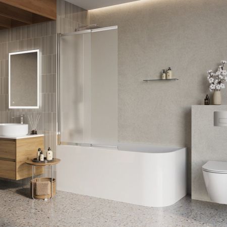 LUCE-VF-11-80/145-C-Cr Душевая шторка на ванну, артикул LUCE-VF-11-80/145-C-Cr