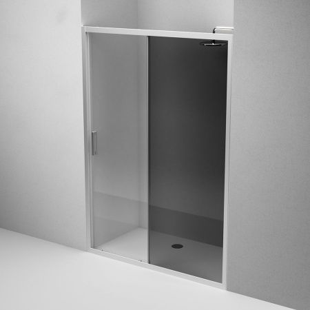 W90G-140-1-195MG Gem Solo Дверь душевая 140х195, стекло тонированное, профиль матовый хром W90G-140-1-195MG Gem Solo Дверь душевая 140х195, стекло тонированное, профиль матовый хром