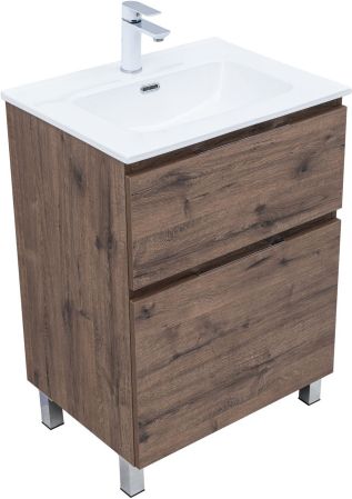 Тумба под раковину Aquanet Алвита New 60 напольная, дуб веллингтон табак, артикул 00344127