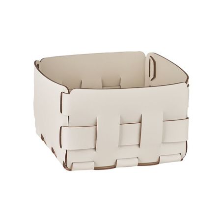 Colombo Adj Корзинка Mini Bottega, 19x19H13 см, цвет: белый/панна котта, артикул BADJ1019-1016