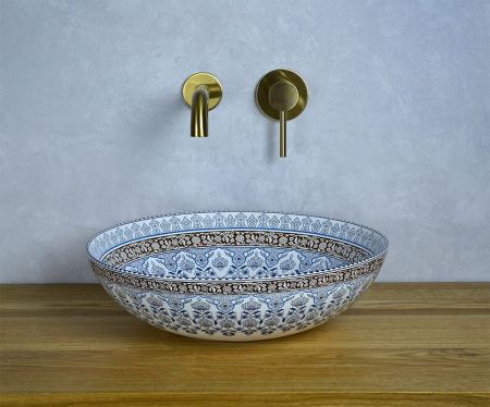 Раковина-чаша Bronze de Luxe Марракеш 40 1008 Белый глянец с декором