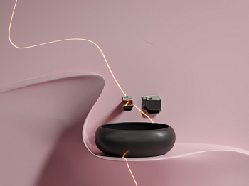 Умывальник чаша накладная круглая (цвет Черный Матовый) Элемент (Element) 360x360x120мм