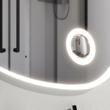 M8FMOX1003SA Func, Зеркало настенное с контурной LED-подсветкой, ИК сенсором и косметическим зеркало M8FMOX1003SA Func, Зеркало настенное с контурной LED-подсветкой, ИК сенсором и косметическим зеркало