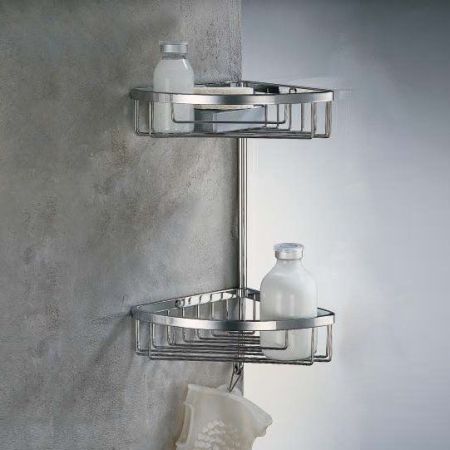 Colombo Angolari  Двойная угловая полочка, цвет: хром, артикул B9617.CR