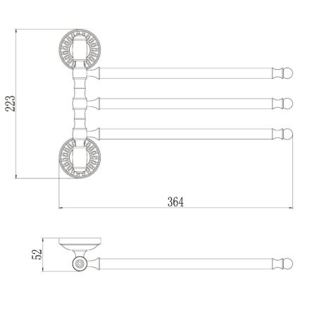 Полотенцедержатель Savol S-006603H, черный, артикул S-006603H