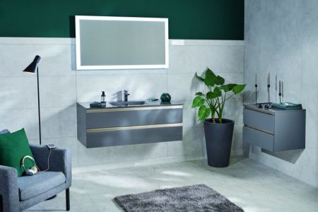 EB2021-RA-442 тумба VOX для раковины с 2 выдв. ящ., встр. ручки /120/ (серый антрацит), артикул EB2021-RA-442