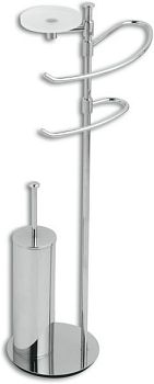 Stil Haus Liz, стойка: мыльница + полотенцедержатель + бумагодержатель + ёрш металличес., цвет хром