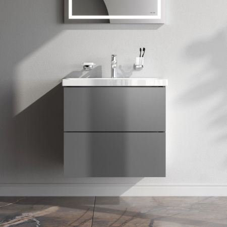 M90FHX06022GM GEM, База под раковину, подвесная, 60 см, 2 ящика push-to-open, графит матовый, артикул M90FHX06022GM