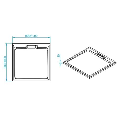 Душевой поддон квадратный RGW STA-01W Белый (900x900), артикул 16330199-01