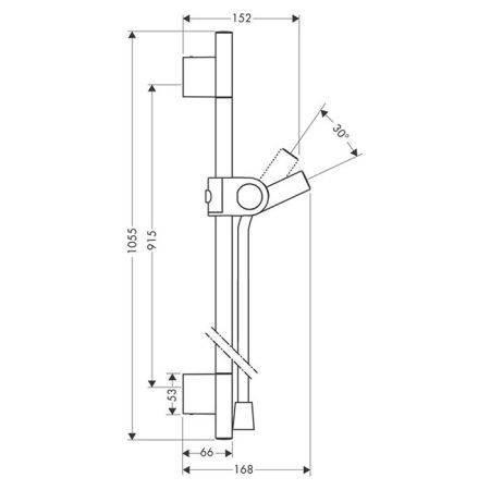 AX Uno Штанга для душа, 0,9м, цвет: хром, артикул 27989000