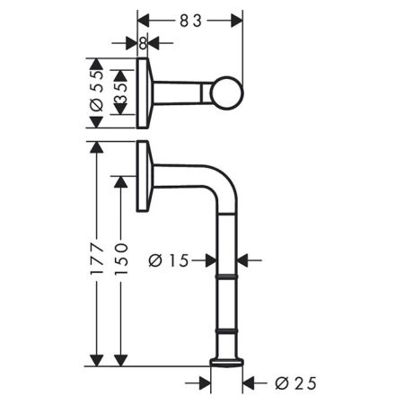 AXOR UNIVERSAL Держатель туалетной бумаги, цвет шлифованный никель, артикул 42856820