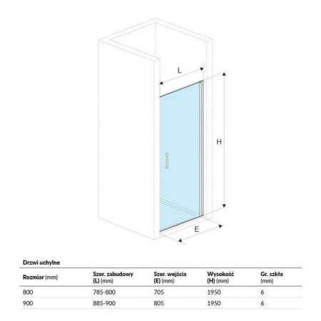 Душевая дверь EXCELLENT Mazo 90 см (хром), артикул KAEX.3005.1010.9000.LP
