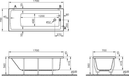 Neon ванна 170x70 см, артикул 52530001000