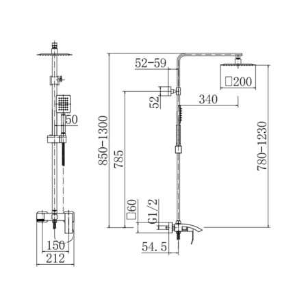 Душевая система FASHUN A52418-21, бронза