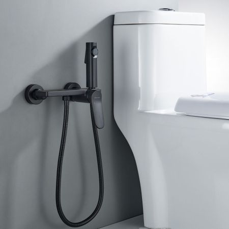 Гигиенический душ со смесителем Shevanik S4305H-1, черный