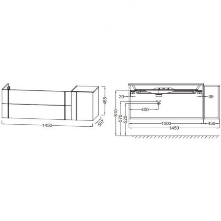 Тумба под раковину Jacob Delafon Nouvelle Vague 145 EB3037RU-E16 подвесная Светлый орех, артикул EB3037RU-E16