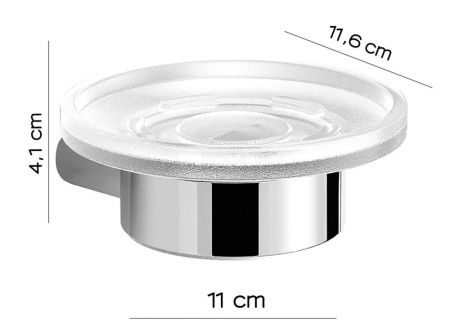 Gedy Azzorre, настенная стеклянная мыльница, цвет хром, артикул A111(13)