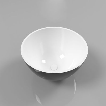 Умывальник WHITECROSS Amethyst D=50 (черный/белый глянец) иск. камень, артикул 0711.050050.10100