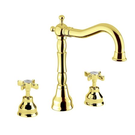 PRINCETON Смеситель для раковины на 3 отв., золото, артикул 19380