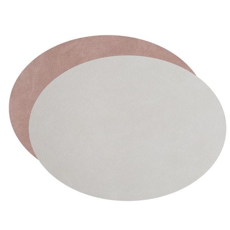 ADJ Овальный плейсмат, 47,5x35 см., цвет: устричный/пепельная роза, артикул 0001.02/07