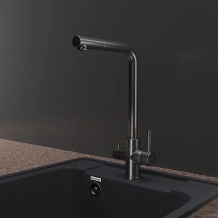 Смеситель для кухни с подключением фильтра GranFest Z-5421, графит, артикул Z-5421 графит