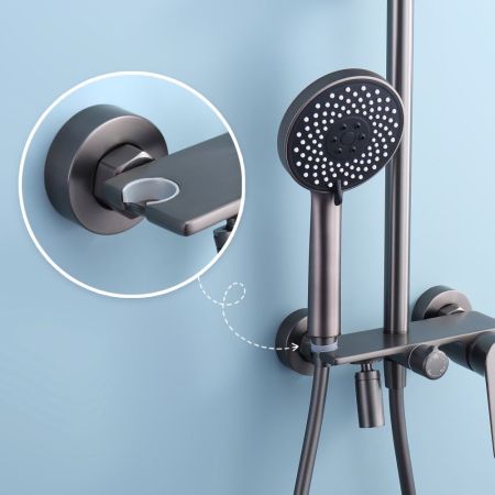 Душевая система Splenka S53.24.09, графит, артикул S53.24.09