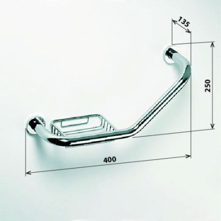 Ручка OMEGA изогнутая с мыльницей 400*200*130мм, артикул 102307032