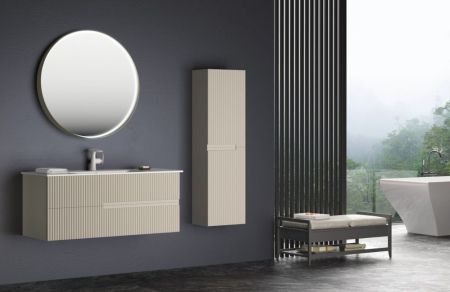 Тумба с раковиной ORKA Moonlight 120 подвесная, бежевый матовый