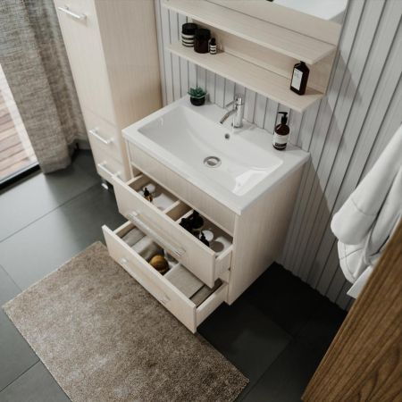 Тумба под раковину напольная Бриклаер ЧИЛИ светлая лиственница , 70 см, артикул 4627125415005