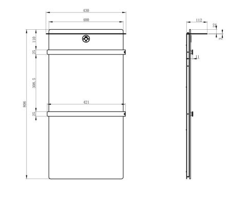 Полотенцесушитель электрический с каменной плитой Белый мрамор WONZON & WOGHAND STUTTGART, Темный графит (WW-A504W-GM), артикул WW-A504W-GM