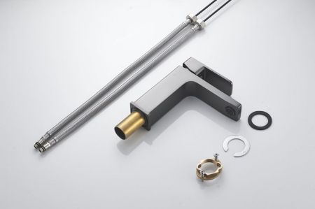 Смеситель для раковины Shevanik S9701T, оружейная сталь