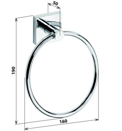 Полотенцедержатель Beta кольцо 160x190x55мм, хром, артикул 132104062