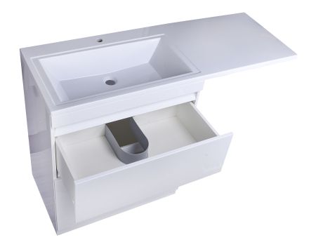 Тумба напольная "Даллас 140", Люкс белая, PLUS, ЭМАЛЬ, артикул СС-00002385