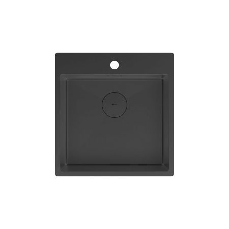 Кухонная мойка Lemark JANGA 490 прямоугольная из нержавеющей стали цвет: чёрный матовый (9932108), артикул 9932108