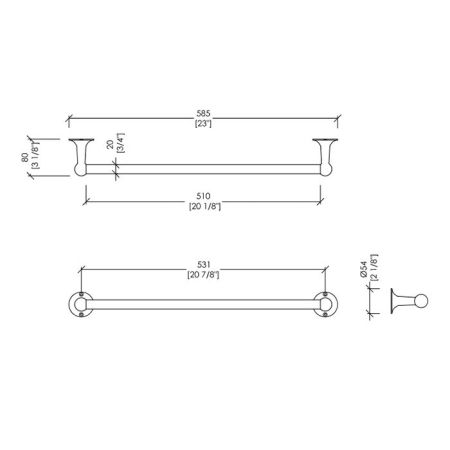 Devon&Devon New York Полотенцедержатель 38.5 см, никель блестящий, артикул NY109NK