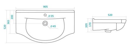 Тумба "Фиора 90", 2 ящ., Эльбрус 90, артикул SP-00000214