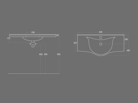Тумба с раковиной SanVit Прима 90 kprim090 в цвете Ral прямые ручки Белый глянец, артикул kprim090