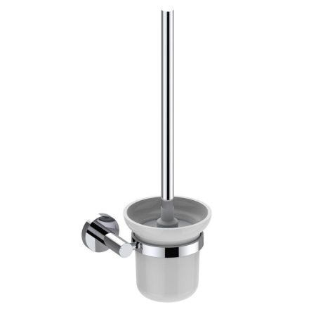 Ершик X-ROUND для унитаза, настенный, со стеклянной матовой чашей, хром, Sapho