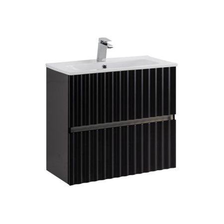 ELEGANT База под раковину подвесная с двумя выкатными ящиками, с LED подсветкой ручек. Чёрный матовый, 570x469x550 AM-ELEGANT-600-2C-SO-NM-LED, артикул AM-ELEGANT-600-2C-SO-NM-LED