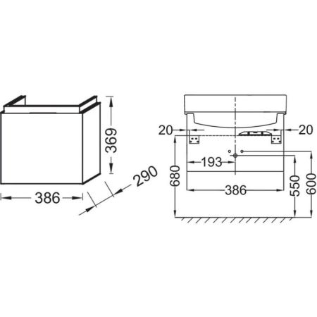 Тумба под раковину Jacob Delafon Rythmik 39 EB1036-G1C подвесная Белая глянцевая, артикул EB1036-G1C