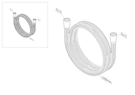 F0415300 душевой шланг 1500мм нержавеющая сталь, хром, шт., артикул F0415300