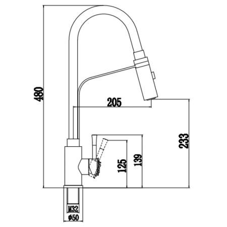 Смеситель для кухни с гибким изливом Savol S-SUS6012-04, сатин, артикул S-SUS6012-04