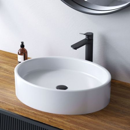 M8FWCC20550WG Func Раковина накладная, овал , 55 см, цвет белый глянец