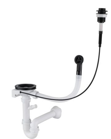 Сифон одинарный  3 1/2" п/авт с круг пер черный, артикул 13PB2-P2  павт  черн