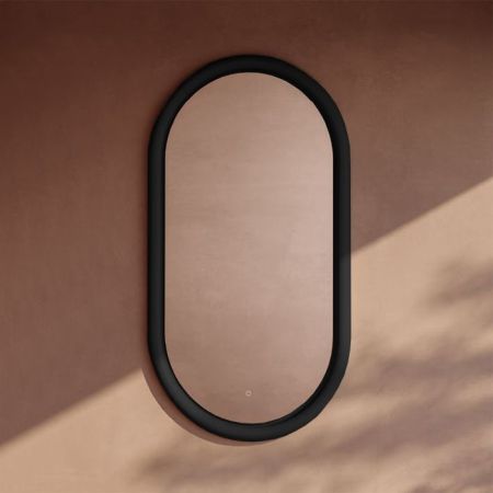 Artceram  Зеркало MILANO керамическая рама с подсветкой 55х100 см, цвет черный глянцевый, артикул ACS019 03 00