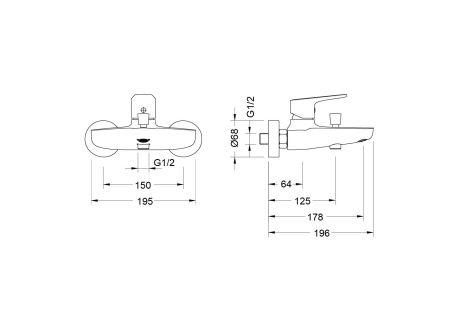 Смеситель для ванны AQUATEK AQ1140CR БЕТТА, артикул AQ1140CR